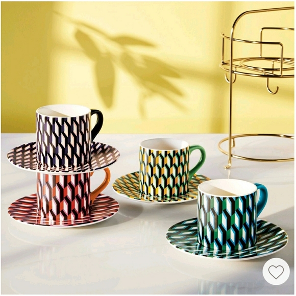 DVF for Target Arrow Geo Mug Drinkware Set with Saucers and Stand - Picture 2 of 8